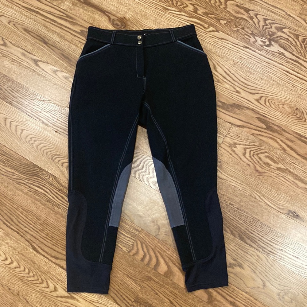 Womens riding breeches leather black stretch horse back riding western